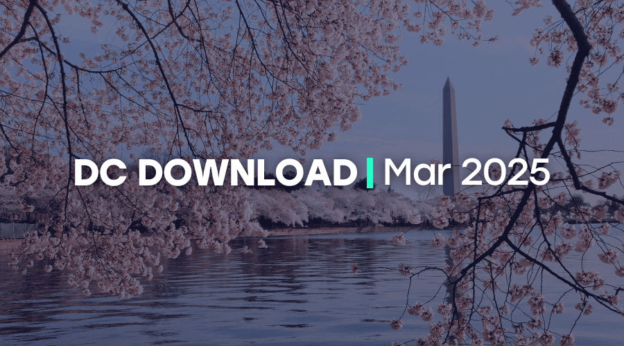 DC Download header image showing cherry blossoms in Washington, DC.